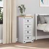 vidaXL Bedside Table White 35 x 32.5 x 74 cm Solid Pine Wood