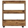 vidaXL Narrow Storage Trolley 3 Tier Old Wood Engineered Wood