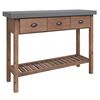 vidaXL Console Table | Natural wood and black | Solid fir wood and iron | Medium