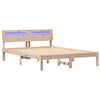 vidaXL Bed Frame with Headboard Brown 120 x 190 cm Solid Pine Wood