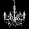 vidaXL Chandelier with Beads White 8 x E14 Bulbs