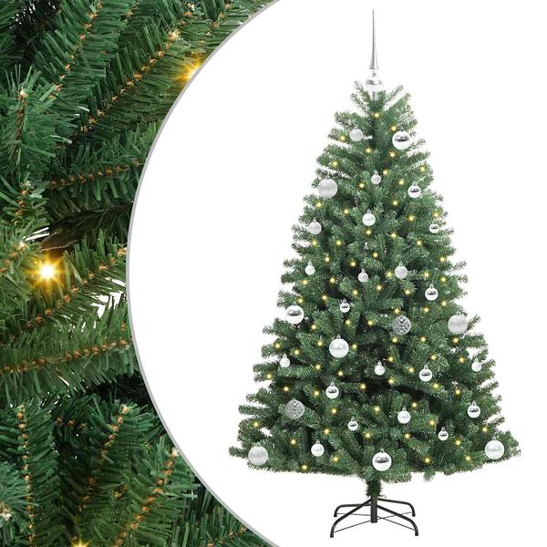 vidaXL Artificial Hinged Christmas Tree Green 150 cm PVC and Metal