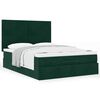 vidaXL Ottoman Bed with Mattresses Dark Green 140x200cm Velvet