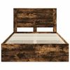 vidaXL Bed Frame with Drawer Smoked Oak 120 x 200 cm Engineer Wood