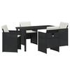 vidaXL Garden Dining Set 5 pcs Black Poly Rattan