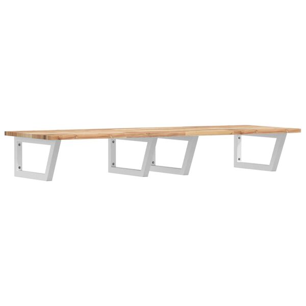 vidaXL Basin Shelf Wall Mounted Steel and Solid Wood Acacia