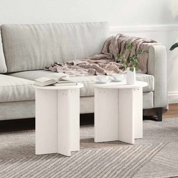 vidaXL Coffee Table 2 pcs White