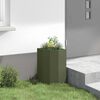 vidaXL Corner Planter Olive green 30 x 30 x 50 cm Steel