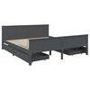vidaXL Bed Frame without Mattress Dark Grey Solid Wood Pine 200x200 cm (322208+2x321990)