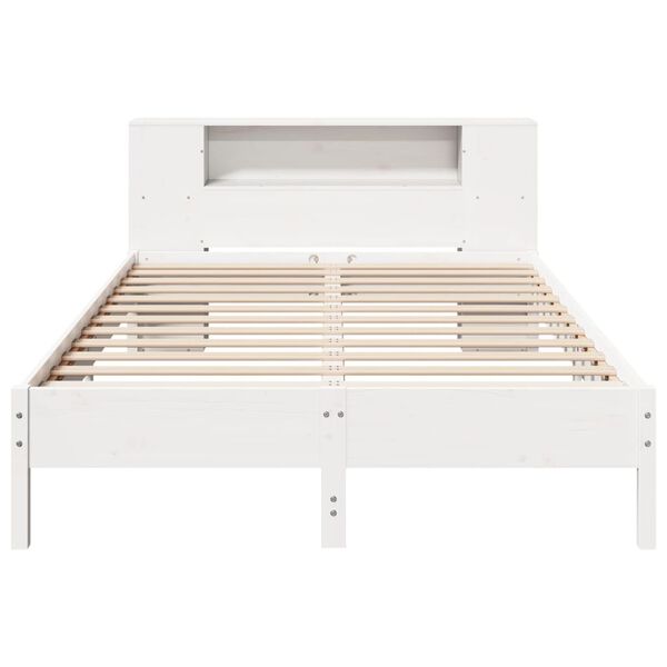vidaXL Bookcase Bed without Mattress White 120x200 cm Solid Wood Pine