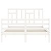 vidaXL Bed Frame without Mattress White Small Double Solid Wood