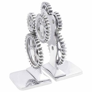 vidaXL Bookends 2 pcs Silver 10 x 10 x 22 cm Aluminium