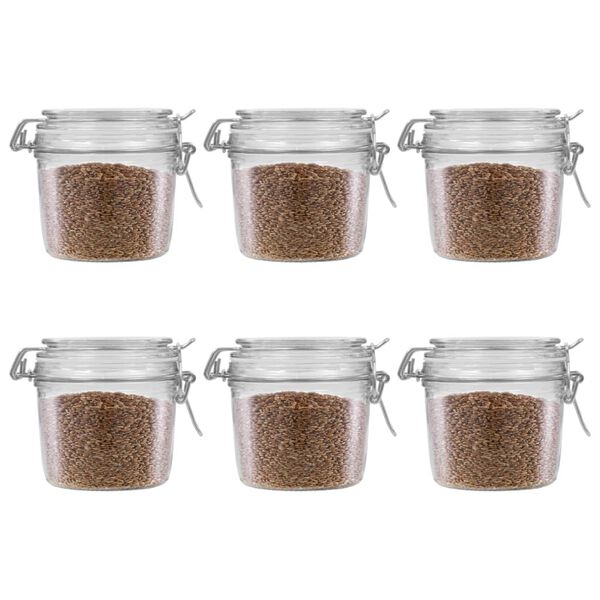 vidaXL Storage Jars with Clip Closure 6 pcs 340 ml