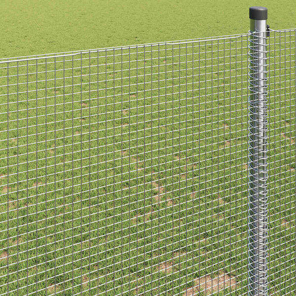 vidaXL Welded Wire Fence Silver 1.4 x 25 m