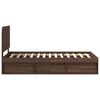 vidaXL Bed Frame with Headboard Brown Oak 75 x 190 cm Solid Pine Wood