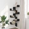 vidaXL Wall Corner Shelf Black 45x45x147 cm Engineered Wood
