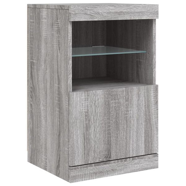 vidaXL Sideboard with LED Lights Grey Sonoma 41x37x67 cm