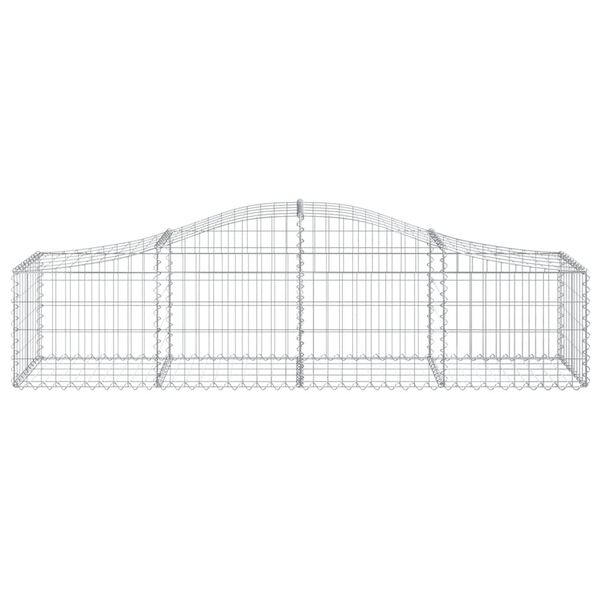 vidaXL Arched Gabion Baskets 18 pcs 200x50x40/60 cm Galvanised Iron