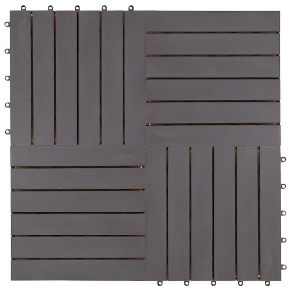 vidaXL Decking Tiles 30 pcs Grey Wash 30x30 cm Solid Acacia Wood