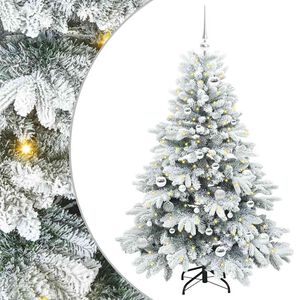 vidaXL Artificial Christmas Tree with 150 LEDs White 150 cm PE and PVC