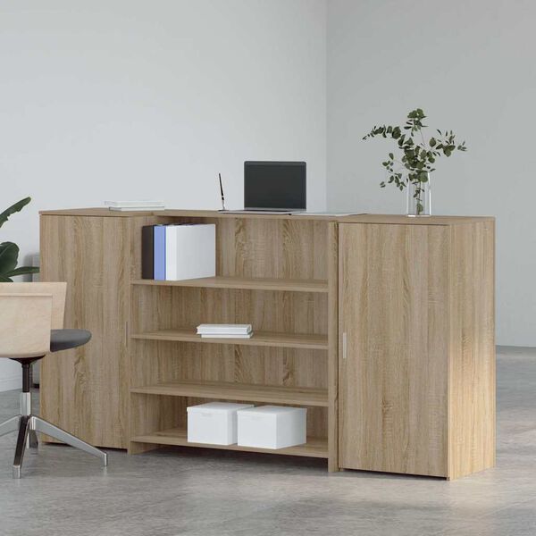 vidaXL Reception Desk Sonoma Oak 200x50x103.5 cm Engineered Wood