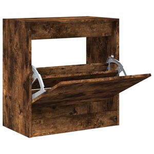 vidaXL Shoe Cabinet Smoked Oak 60x34x63.5 cm Engineered Wood