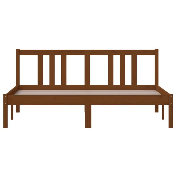 vidaXL Bed Frame without Mattress Honey Brown Solid Wood 150x200 cm King Size