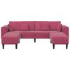 vidaXL Velvet Sofa with Cushion 3 pcs Wine Red 208 cm Velvet