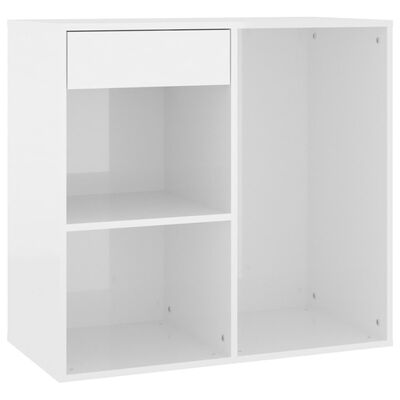 vidaXL Cosmetic Cabinet High Gloss White 80x40x75 cm Engineered Wood