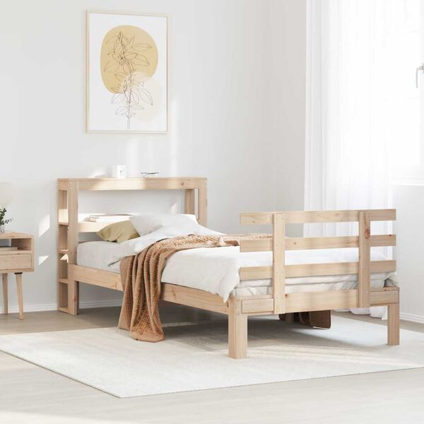 vidaXL Bed Frame with Headboard without Mattress 100x200 cm