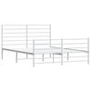 vidaXL Metal Bed Frame without Mattress with Footboard White 140x190cm
