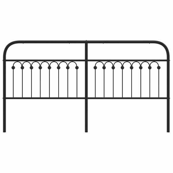 vidaXL Metal Replace Headboard Black 180 cm