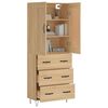 vidaXL Highboard Sonoma Oak 69.5x34x180 cm Engineered Wood
