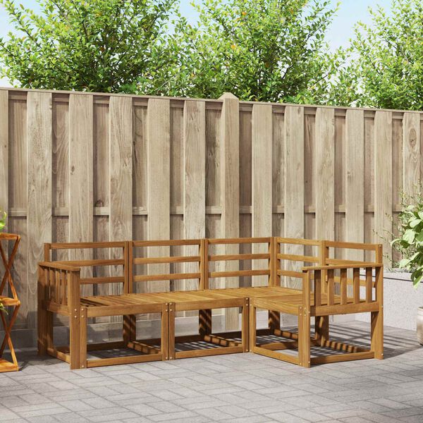 vidaXL Outdoor Sofa Set Natural Solid Acacia Wood