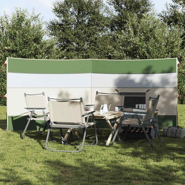 vidaXL Camping Windbreak Green 340x130 cm Waterproof