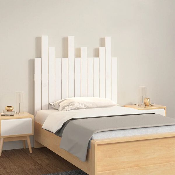 vidaXL Wall Headboard White 82.5x3x80 cm Solid Wood Pine