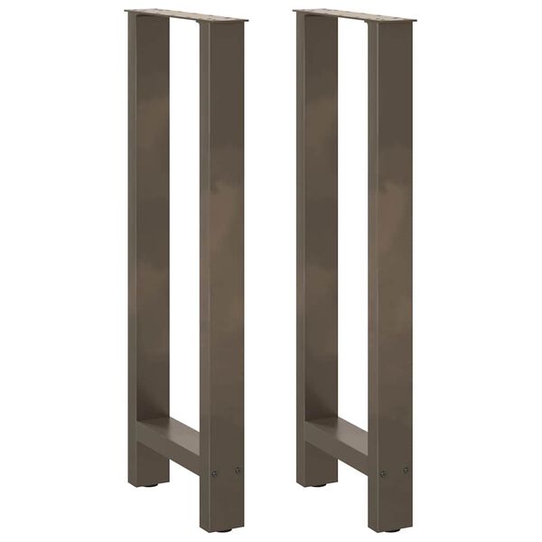 vidaXL Bar Table Legs Natural Steel 2 pcs 50x(100-101) cm Steel
