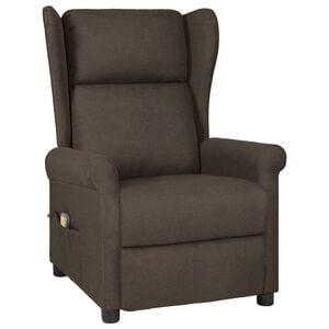 vidaXL Massage Chair Dark Brown Fabric