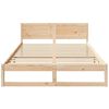 vidaXL Bed Frame with Headboard Natural 160 x 200 cm Solid Pine Wood