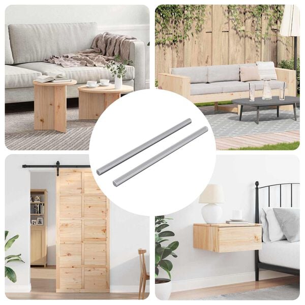 vidaXL Threaded Rods 2 pcs Silver M6 x 120 mm (Thread Diameter x L)