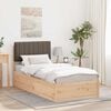 vidaXL Bed Frame with Upholstered Headboard Taupe 90 x 190 cm