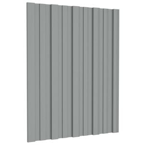 vidaXL Roof Panel 12 pcs Grey 60 x 45 cm Galvanised steel