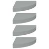 vidaXL Floating Corner Shelves 4 pcs Grey 25x25x3.8 cm MDF