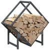 vidaXL Firewood Rack Anthracite 50x25x50 cm Cold-rolled steel