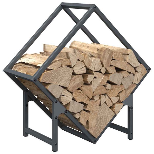 vidaXL Firewood Rack Anthracite 50x25x50 cm Cold-rolled steel