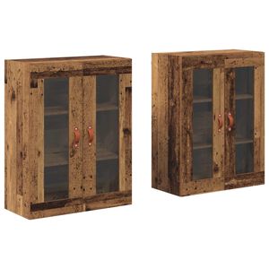 vidaXL Wall Cabinets 2 pcs Old Wood 69.5 x 34 x 90 cm Engineered Wood