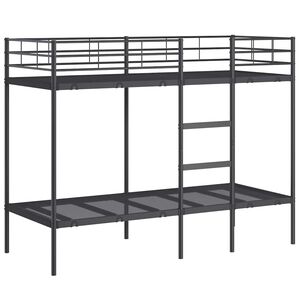 vidaXL Bunk Bed without Mattress Black 75x190 cm Steel