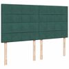 vidaXL Box Spring Bed with Mattress Dark Green 200x200 cm Velvet