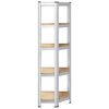 vidaXL 5-Layer Corner Shelf Silver Steel&Engineered Wood