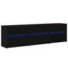 vidaXL TV Units 2 pcs Black Oak 180 x 34 x 50 cm Engineered Wood